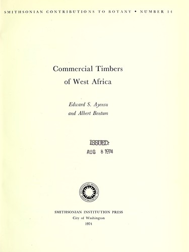 Cover for Commercial timbers of West Africa