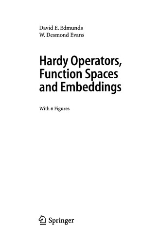 Cover for Hardy Operators, Function Spaces and Embeddings