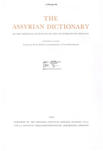 Cover for Assyrian Dictionary Volume 21 Z (Assyrian Dictionary of the Oriental Institute of the Univers)