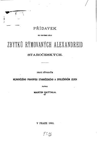 Cover for Prídavek: Proti puvodcum nejnovejsiho pravopisu staroceského a spolecníkum ...
