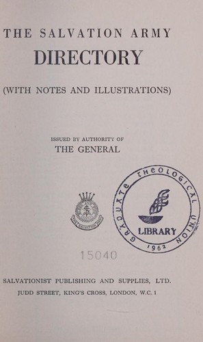 Cover for The Salvation Army directory
