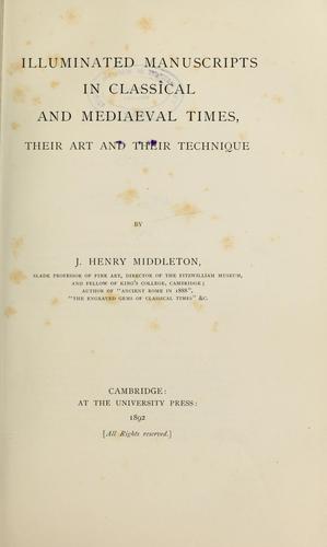 Cover for Illuminated manuscripts in classical and medieval times