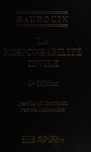 Cover for La responsabilité civile