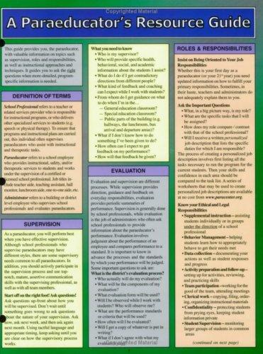 Cover for A Paraeducator's Resource Guide