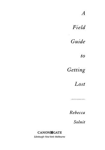 Cover for A field guide to getting lost