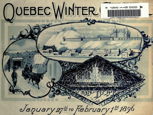 Cover for Quebec Winter Carnival, January 27th to February 1st, 1896