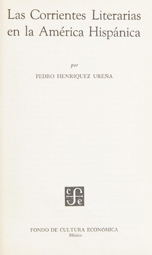 Cover for Las corrientes literarias en la América Hispánica.