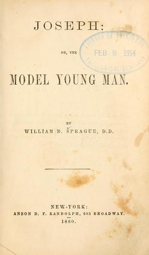 Cover for Joseph, or, The model young man.