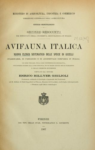 Cover for (Secondo) resoconto dei risultati della inchiesta ornithologica in Italia.