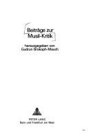 Cover for Beiträge zur Musil-Kritik