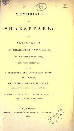 Cover for Memorials of Shakspeare