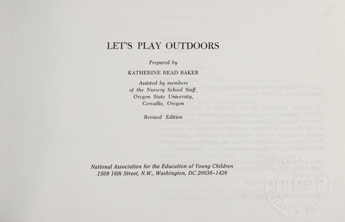 Cover for Let's Play Outdoors (Naeyc Publication No. 101)