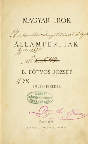 Cover for Magyar írók és államférfiak