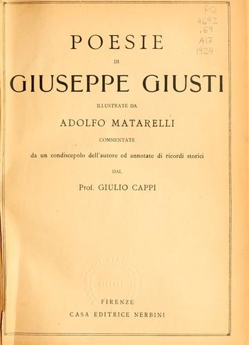 Cover for Poesie di Giuseppe Giusti