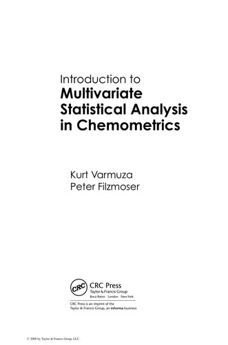 Cover for Introduction to Multivariate Statistical Analysis in Chemometrics