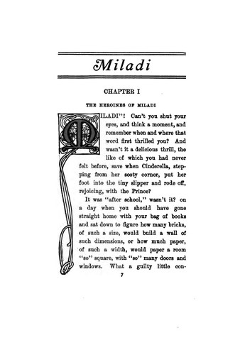 Cover for "Miladi": Being Sundry Little Chapters Devoted to Your Day-dreams, Dear Miladi, and Your ...