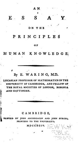 Cover for An Essay on the Principles of Human Knowledge