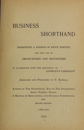 Cover for Business shorthand