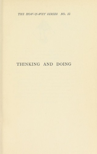 Cover for Thinking and doing