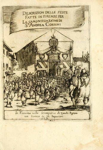 Cover for Descrizion delle feste fatte in Firenze per la canonizzazione di Sto. Andrea Corsini.