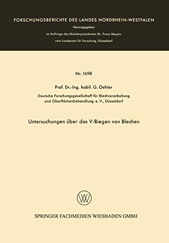Cover for Untersuchungen über das V-Biegen von Blechen
