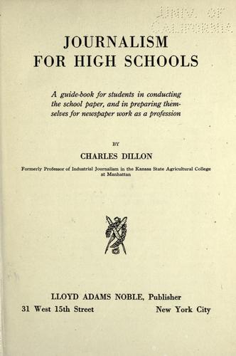 Cover for Journalism for high schools