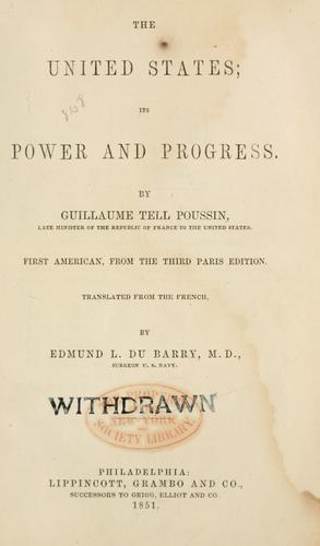 Cover for The United States; its power and progress.