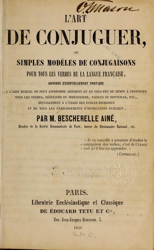 Cover for L'art de conjuguer