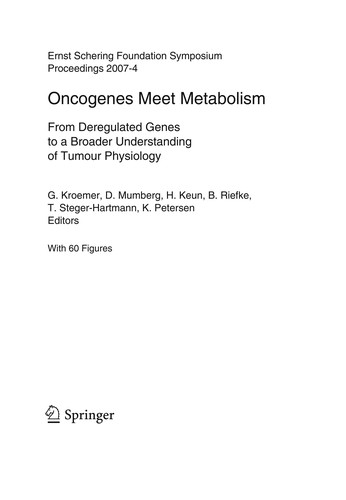 Cover for Oncogenes meet metabolism