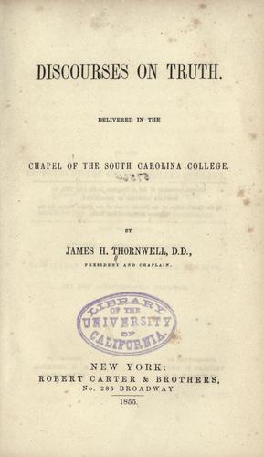 Cover for Discourses on truth