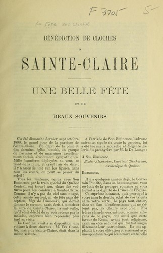 Cover for La fete des cloches de Sainte-Clare