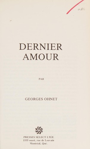 Cover for Dernier amour