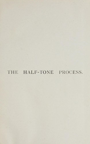 Cover for The half-tone process.