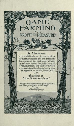 Cover for Game farming for profit and pleasure
