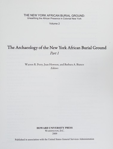 Cover for The archaeology of the New York African Burial Ground