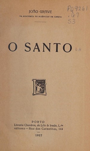 Cover for O santo.