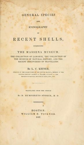 Cover for General species and iconography of recent shells