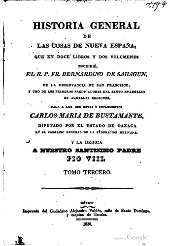 Cover for Historia general de las cosas de Nueva Espanã