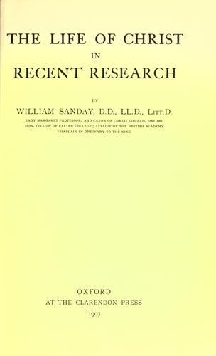 Cover for The life of Christ in recent research
