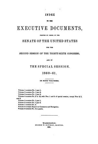 Cover for Index to The Executive Documents