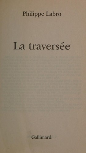 Cover for La traversée