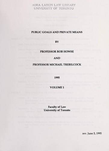 Cover for Public goals and private means