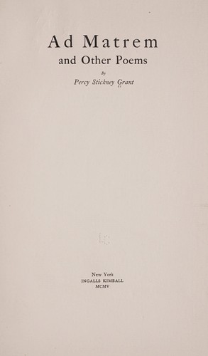 Cover for Ad matrem