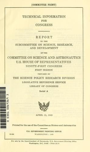 Cover for Technical information for Congress