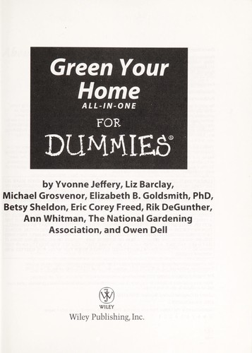 Cover for Green your home all-in-one for dummies