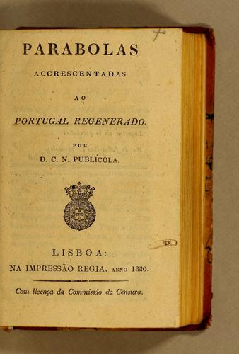 Cover for Parabolas accrescentadas ao Portugal regenerado