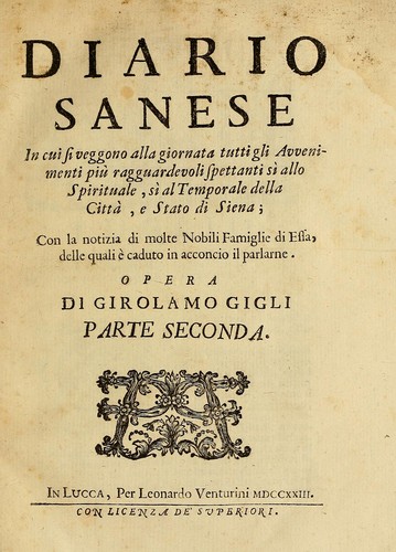 Cover for Diario sanese