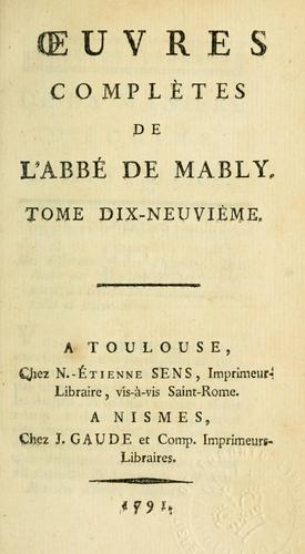 Cover for Oeuvres complètes.
