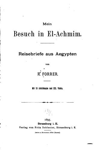 Cover for Mein Besuch in el-achmim: Reisebriefe aus Aegypten