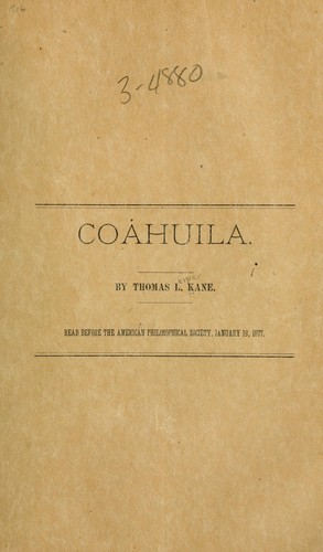 Cover for Coahuila